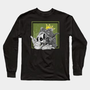 Gothic Prince Skull With Crown Long Sleeve T-Shirt
